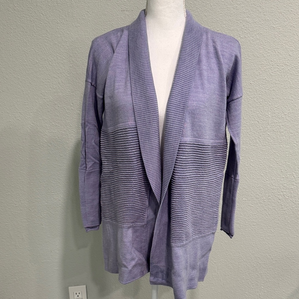 lululemon athletica Lavender Ribbed Open-Front Cardigan